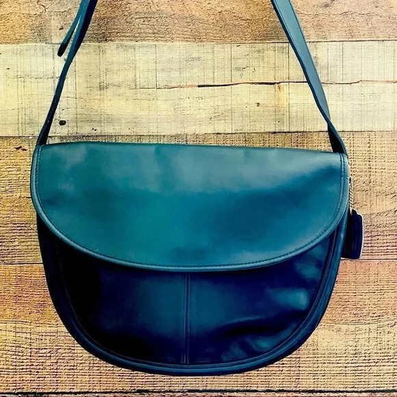 Vintage Coach Paris Large Navy Blue Bag - Picture 3 of 16